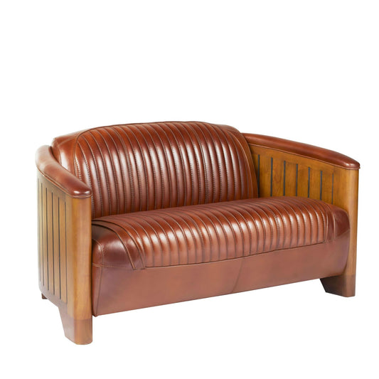 Clubsofa 2-Sitzer im Yacht-Stil "Céleste" braun