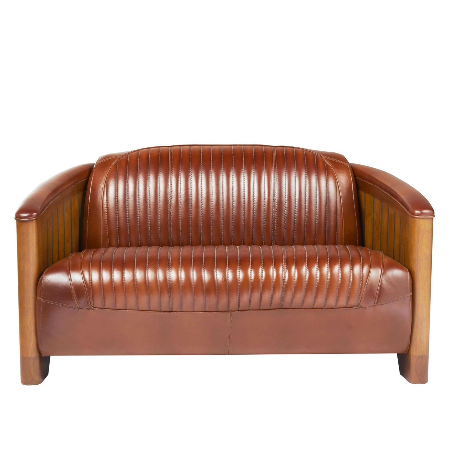 Clubsofa 2-Sitzer im Yacht-Stil "Céleste" braun