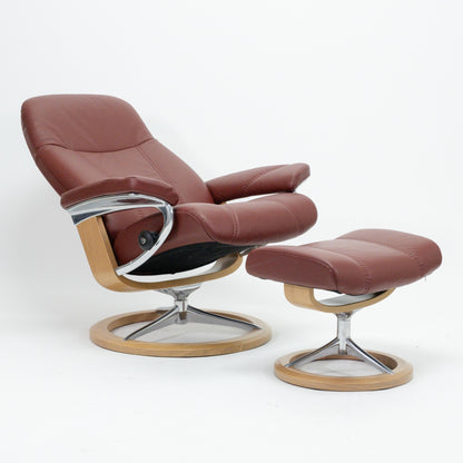 Ekornes Stressless Consul Signature (M) mit Hocker bordeaux