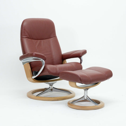 Ekornes Stressless Consul Signature (M) mit Hocker bordeaux