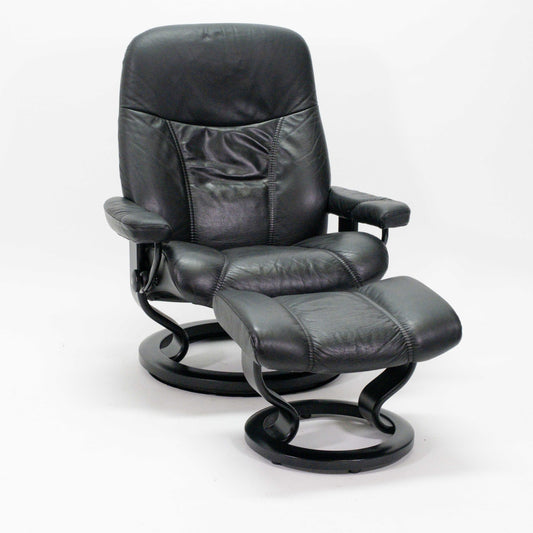 Ekornes Stressless Consul (L) mit Hocker schwarz