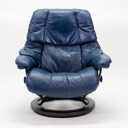 Ekornes Stressless Reno (L) mit Hocker blau