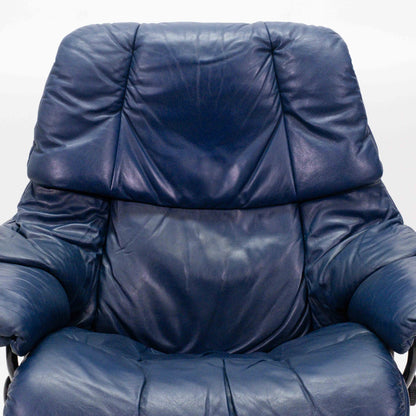 Ekornes Stressless Reno (L) mit Hocker blau