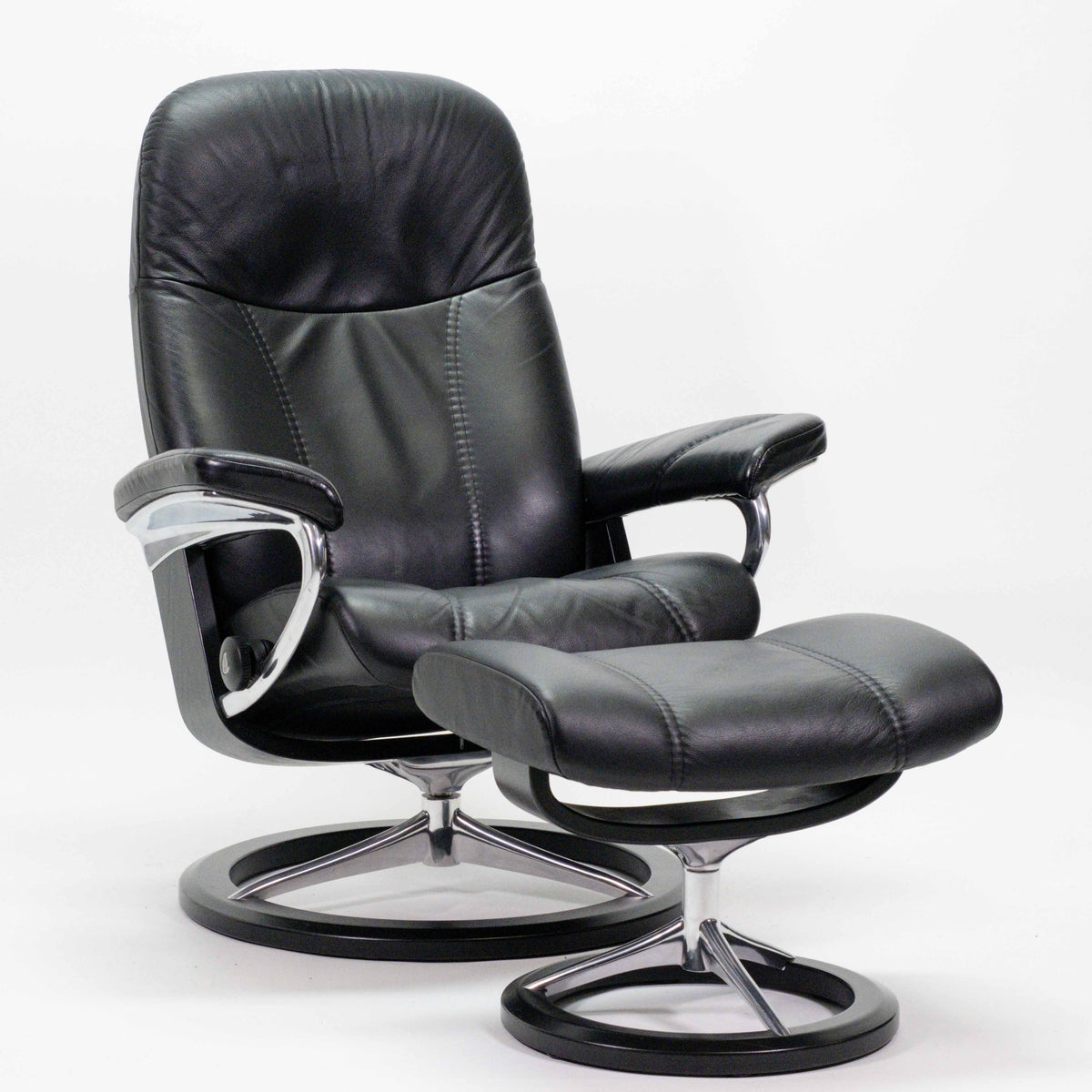 Ekornes Stressless Consul Signature (M) mit Hocker schwarz