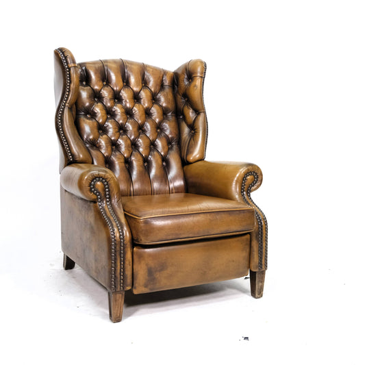 Chesterfield Sessel mit Relaxfunktion braun