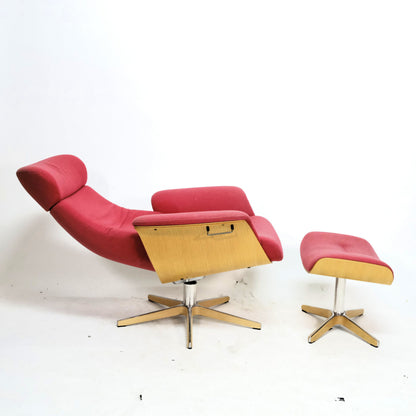 Conform Timeout mit Hocker Stoff rot