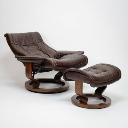 Ekornes Stressless Royal (L) mit Hocker I braun