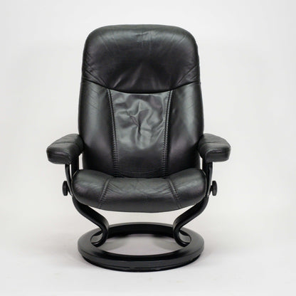 Ekornes Stressless Consul (M) mit Hocker schwarz