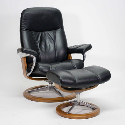 Ekornes Stressless Consul Signature (M) mit Hocker schwarz