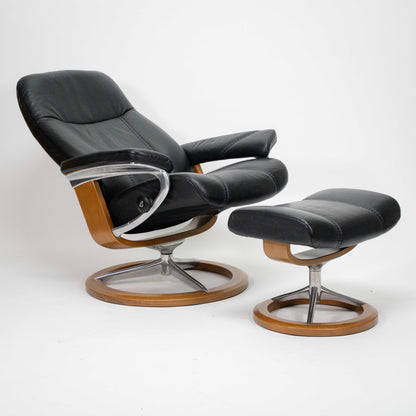 Ekornes Stressless Consul Signature (M) mit Hocker schwarz