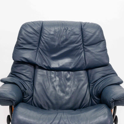 Ekornes Stressless Reno (L) mit Hocker blau