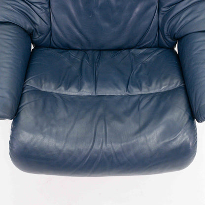 Ekornes Stressless Reno (L) mit Hocker blau