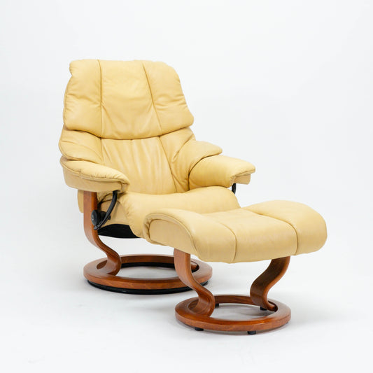Ekornes Stressless Reno (S) mit Hocker gelb