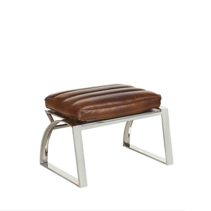 Ottoman / Hocker "Clueso" braun mit Chromgestell