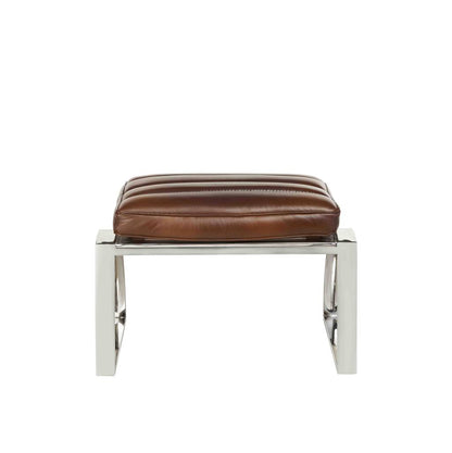 Ottoman / Hocker "Clueso" braun mit Chromgestell