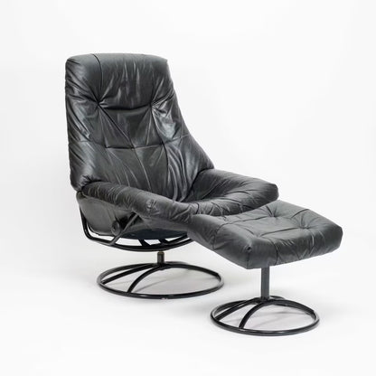 Stressless Vintage Sessel mit Hocker schwarz