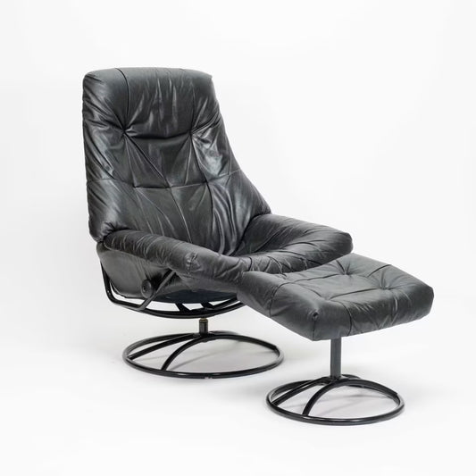 Stressless Vintage Sessel mit Hocker schwarz
